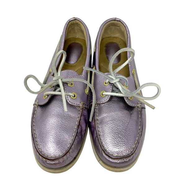 Sebago Seashell Two Eyed Light Pink Metallic Deck Shoe - Picture 10 of 15